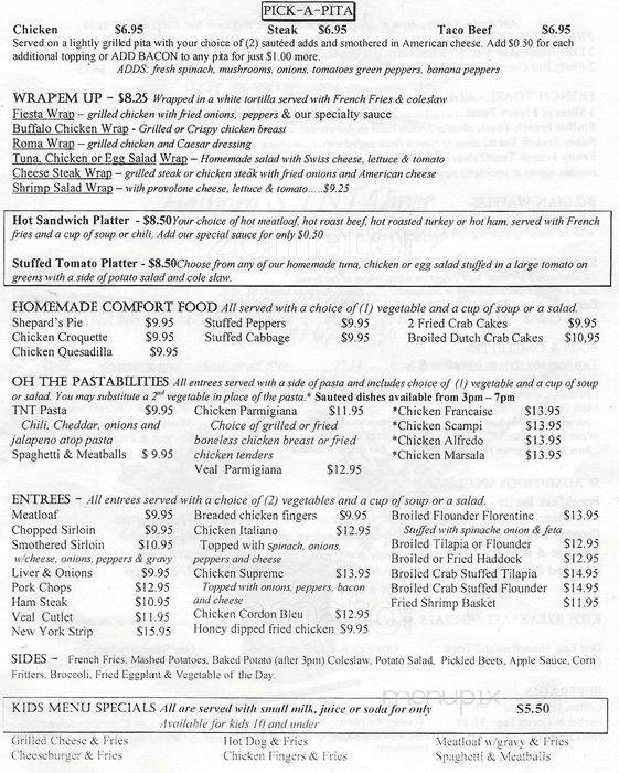 Hatboro's TNT Diner - Hatboro, PA menu_pic