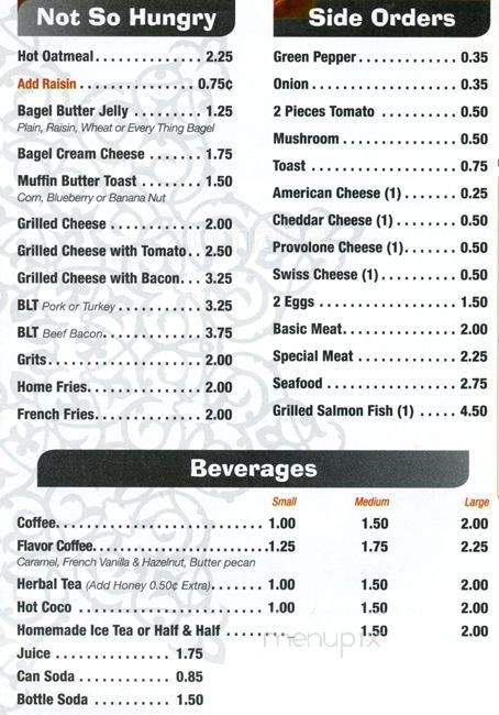 2 in One Cafe - Philadelphia, PA menu_pic