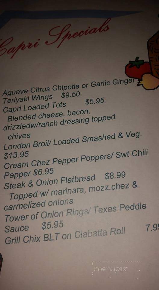 Club Capri - Levittown, PA menu_pic