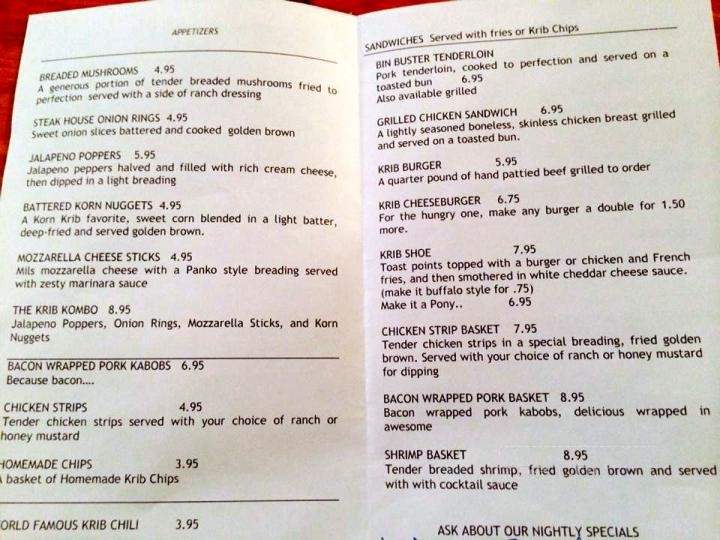 Korn Krib - Latham, IL menu_pic
