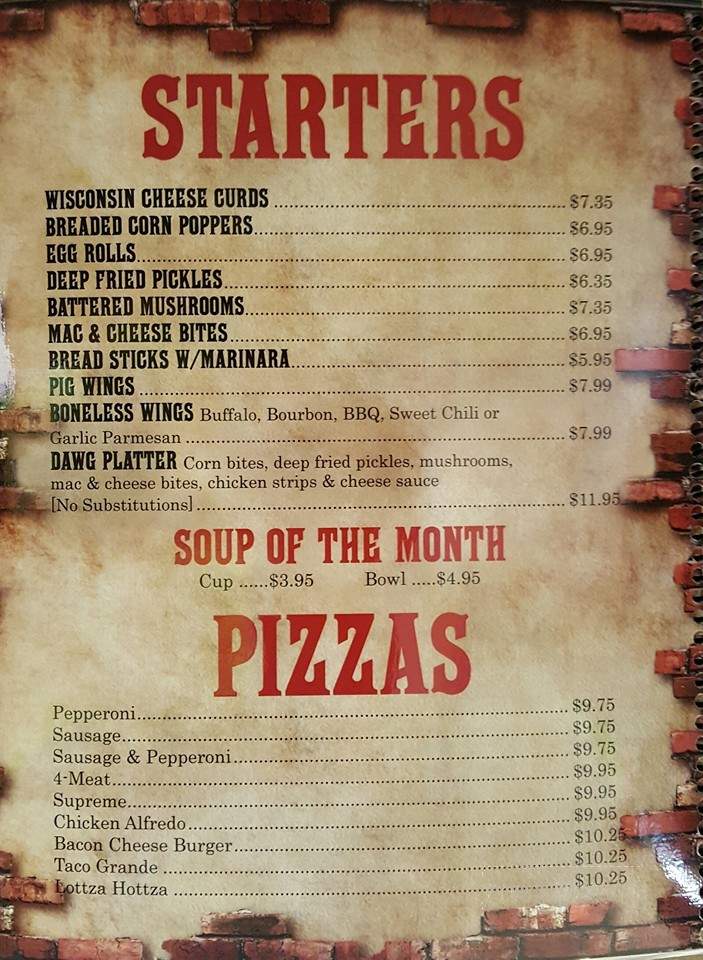 Dawghouse Bar & Grill - Canyon, MN menu_pic