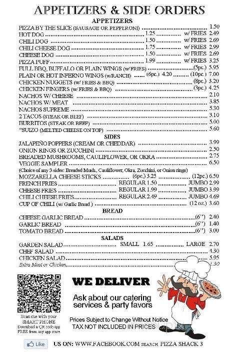 Pizza Shack 3 - Hammond, IN menu_pic