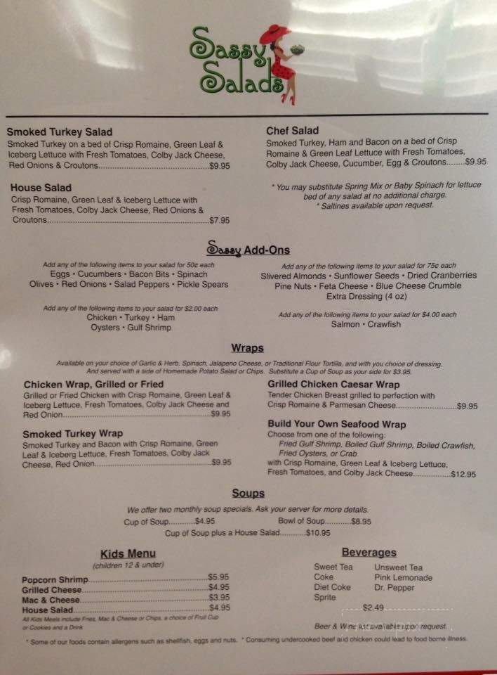 Sassy Salads - Ocean Springs, MS menu_pic