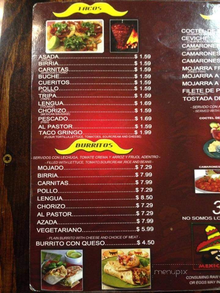 Taco N Madre - Cairo, GA menu_pic