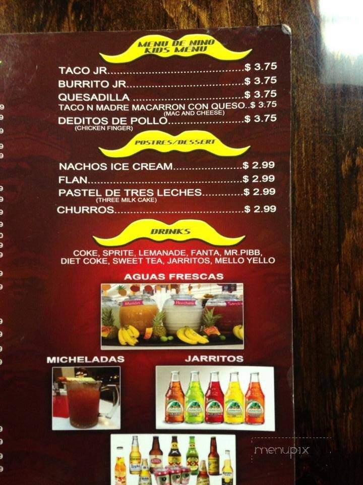 Taco N Madre - Cairo, GA menu_pic
