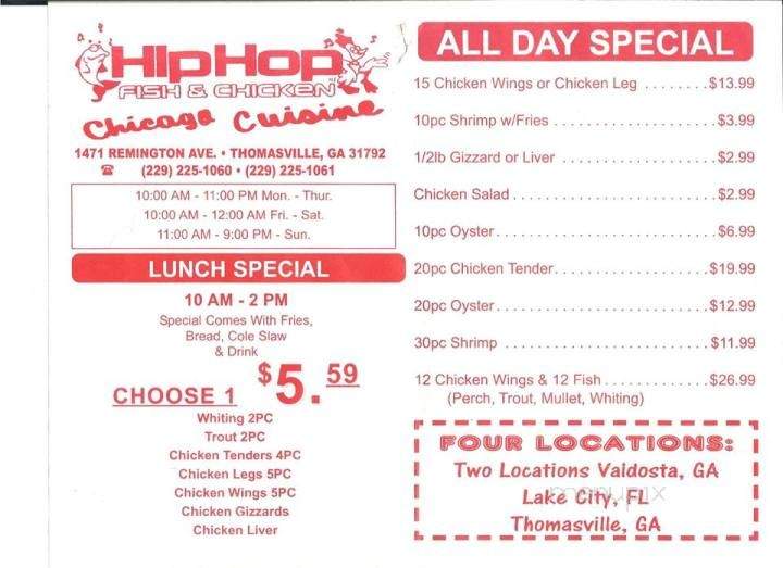 Hip-Hop Fish And Chicken - Thomasville, GA menu_pic