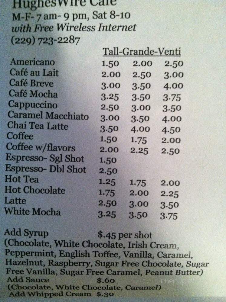 Hugheswire Cafe - Blakely, GA menu_pic