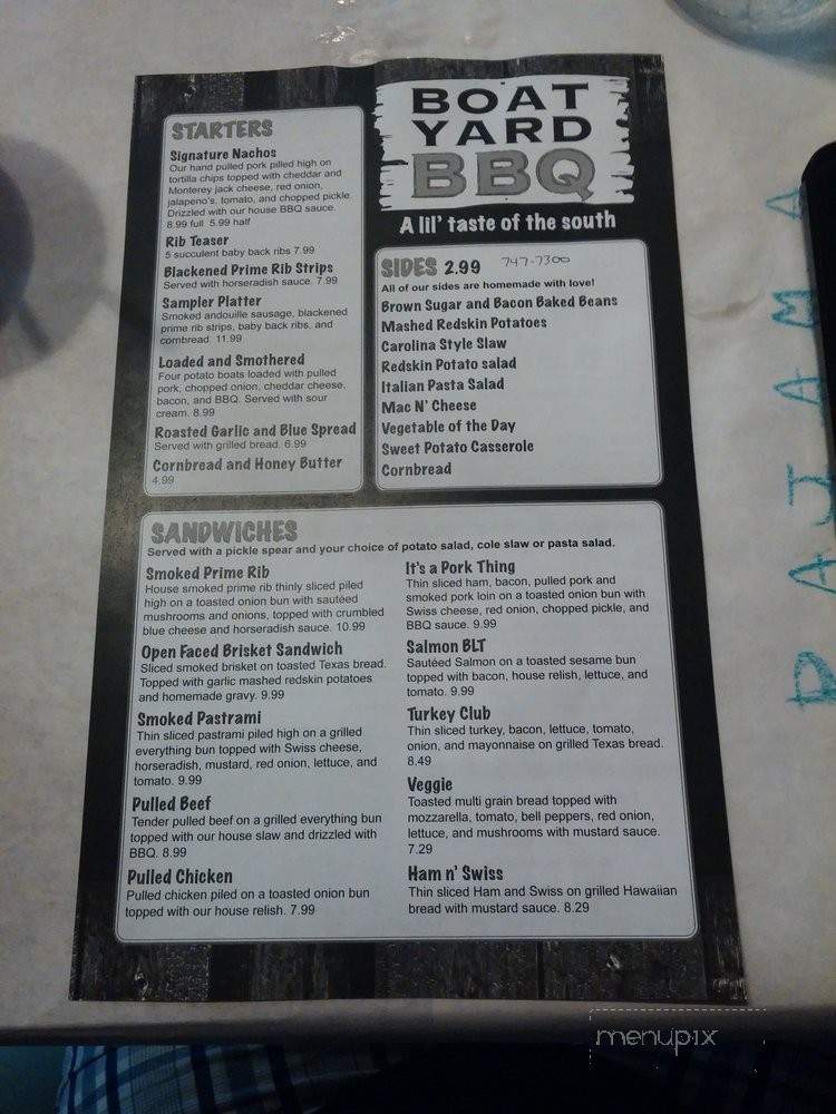 Boat Yard Barbecue - Muskegon, MI menu_pic