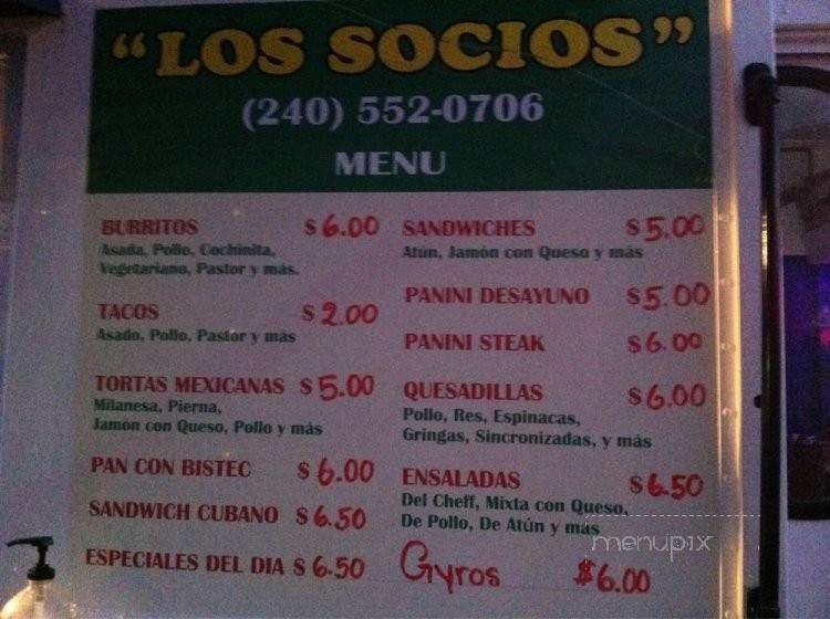Los Socios - Germantown, MD menu_pic