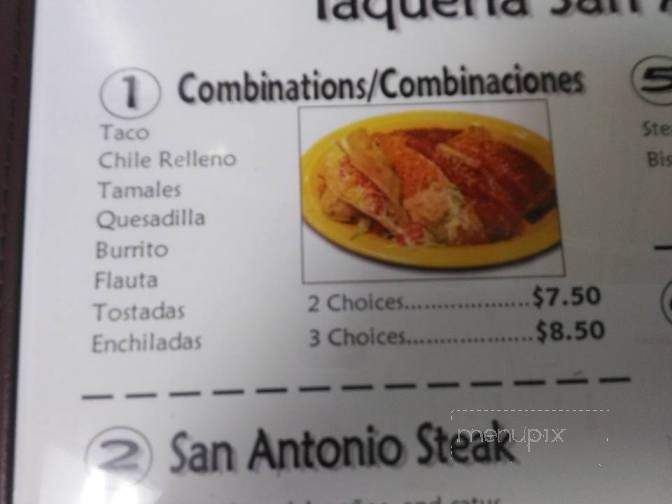 Taqueria San Antonio - Waterford, MI menu_pic