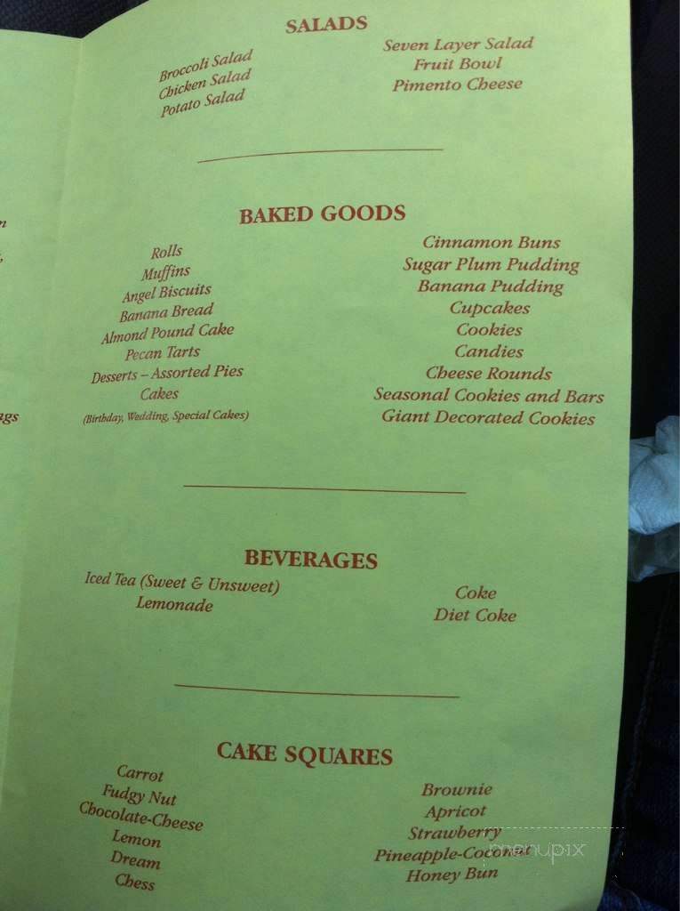 Sugar Plum Shoppe - Wilson, NC menu_pic