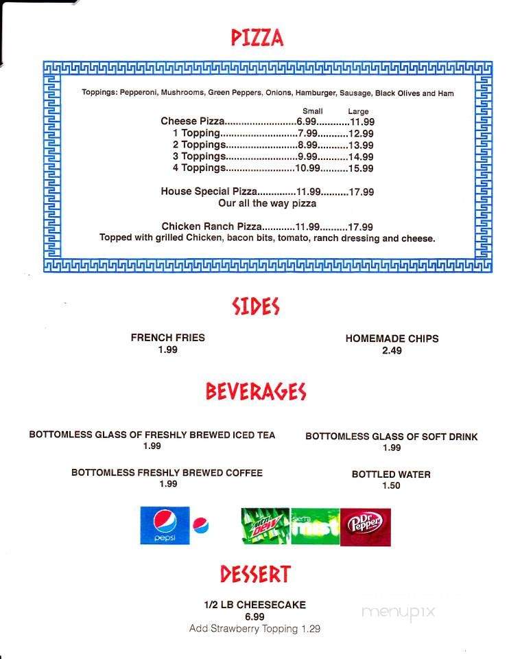 George's Bar and Grill - Morehead City, NC menu_pic