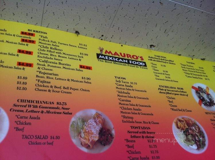 Mauro's Mexican Restaurant - Kent, WA menu_pic