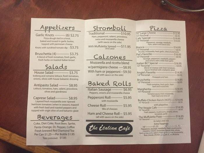 The Italian Cafe - Childersburg, AL menu_pic