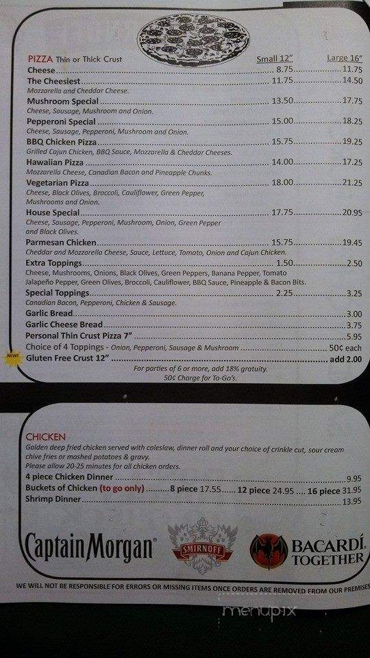 On the Rocks - Merton, WI menu_pic