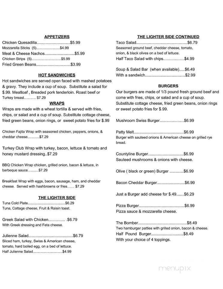 Countryside Restaurant - Darien, WI menu_pic