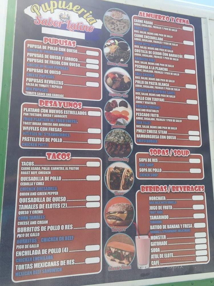 Papuseria Sabor Latino - Philadelphia, PA menu_pic