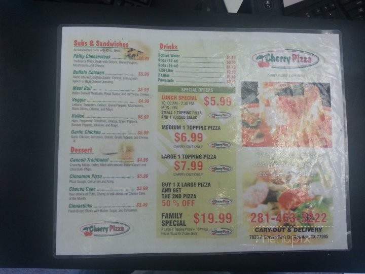 /250127585/Cherry-Pizza-Menu-Houston-TX - Houston, TX