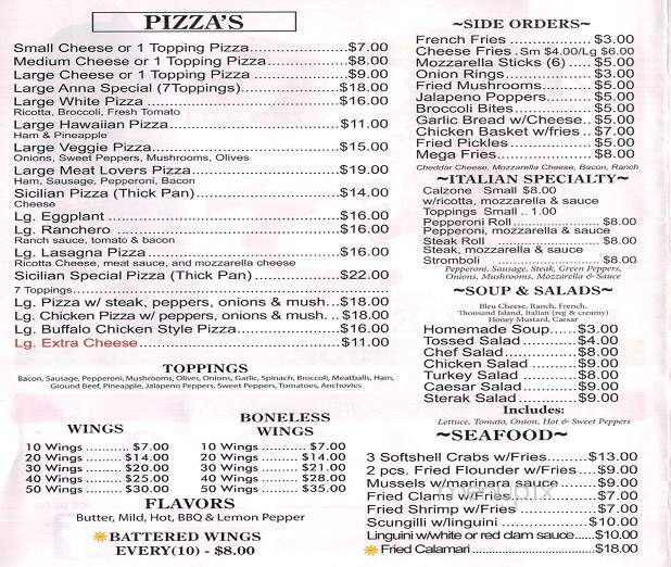 Anna and Mike's Ristorante - Felton, DE menu_pic