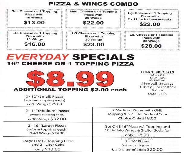 Anna and Mike's Ristorante - Felton, DE menu_pic