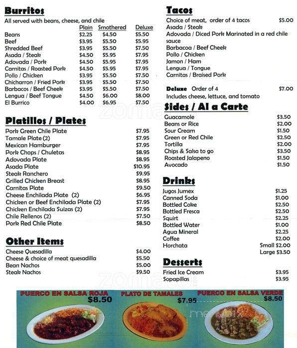 La Casa Del Patron - Denver, CO menu_pic