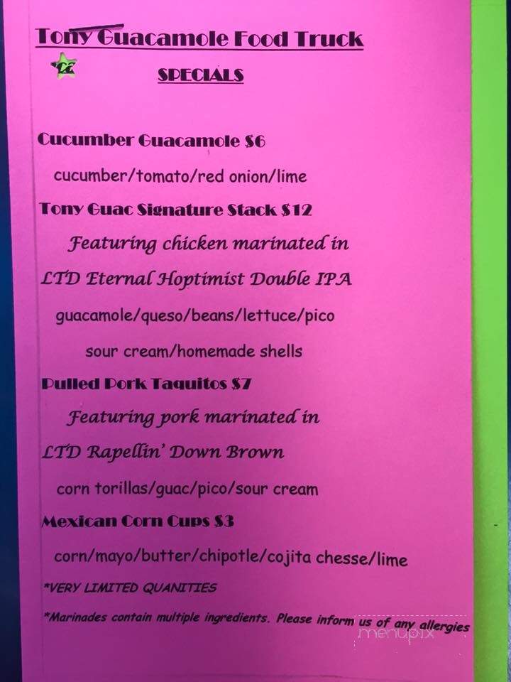 Tony Guacamole - Denver, CO menu_pic