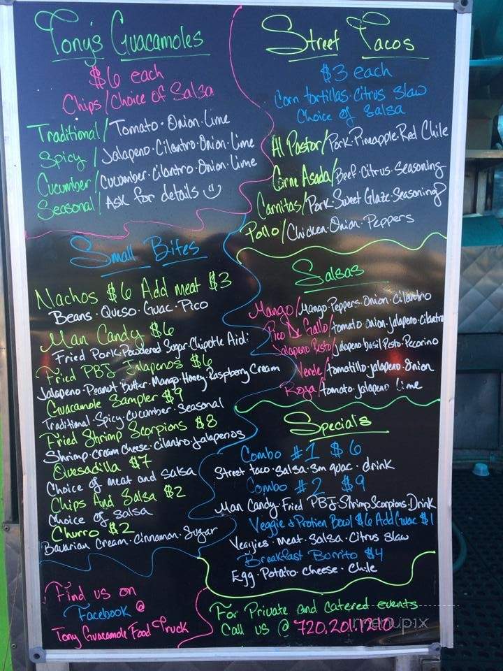 Tony Guacamole - Denver, CO menu_pic