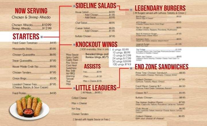 Legends Sports Bar & Lounge - Charles Town, WV menu_pic