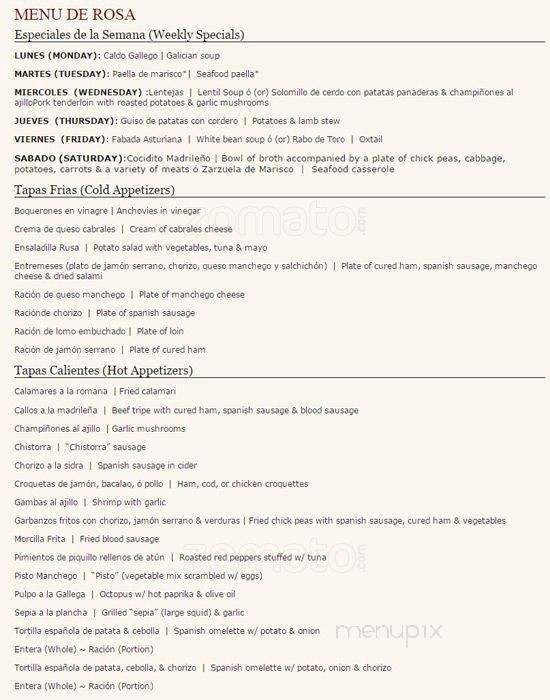 Casa D' Rosa - Miami, FL menu_pic