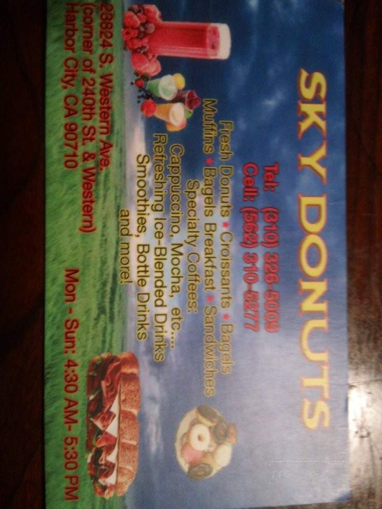 Sky Donuts - Los Angeles, CA menu_pic