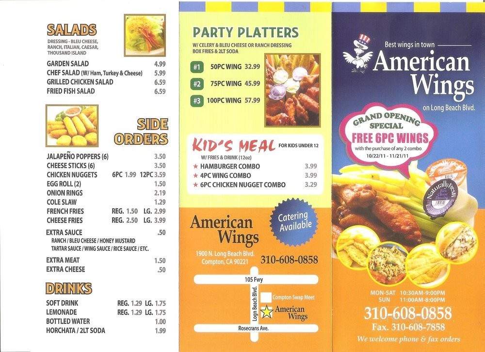 American Wings - Compton, CA menu_pic