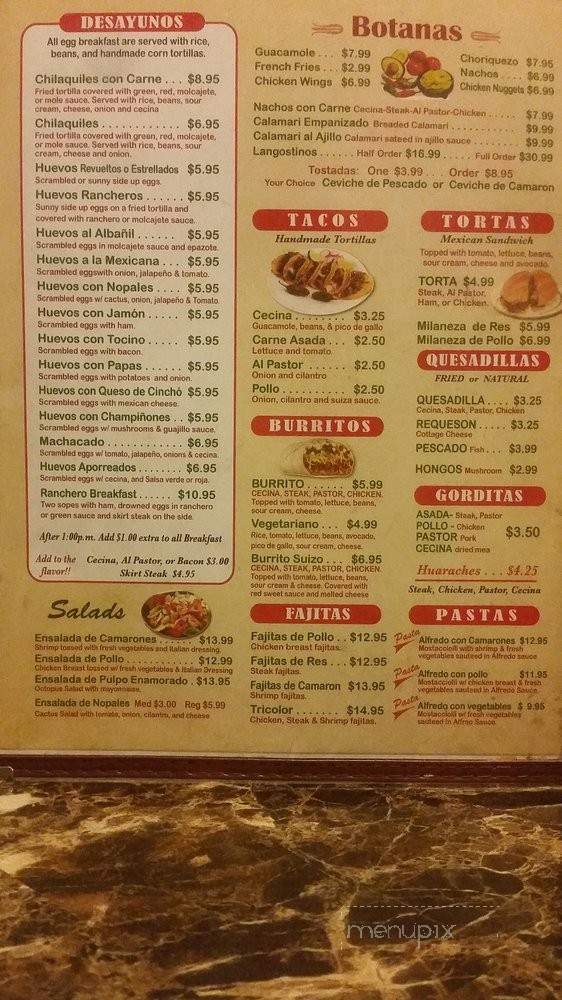 Xoctli Mexican Restaurant - Chicago, IL menu_pic