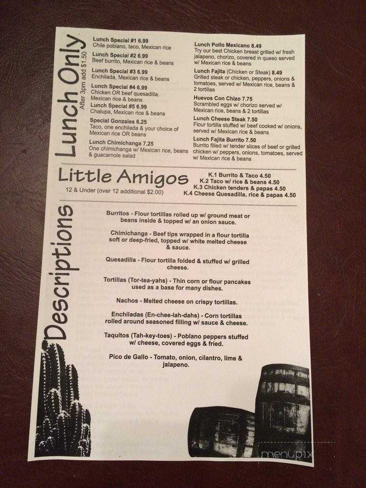 Tres Primos Authentic Mexican Restaurant - Elbridge, NY menu_pic