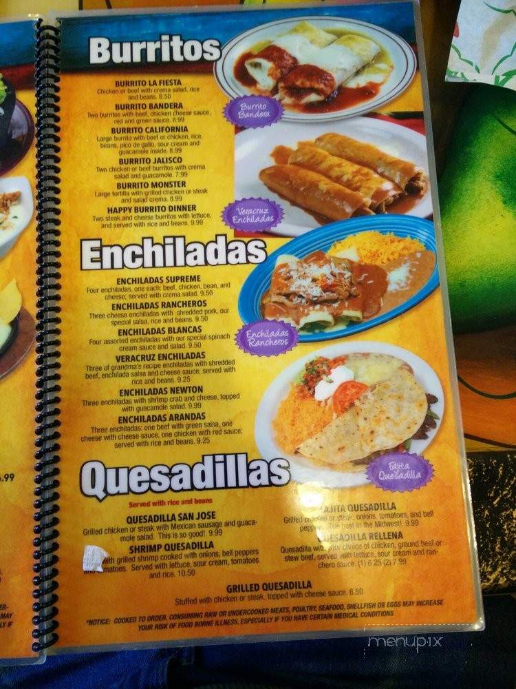 Casa Fiesta - Newton, KS menu_pic