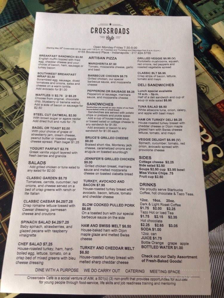 Crossroads Cafe - Indianapolis, IN menu_pic