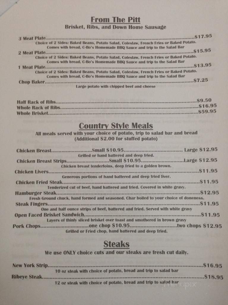 C-Bo's Country Kitchen - Winnfield, LA menu_pic