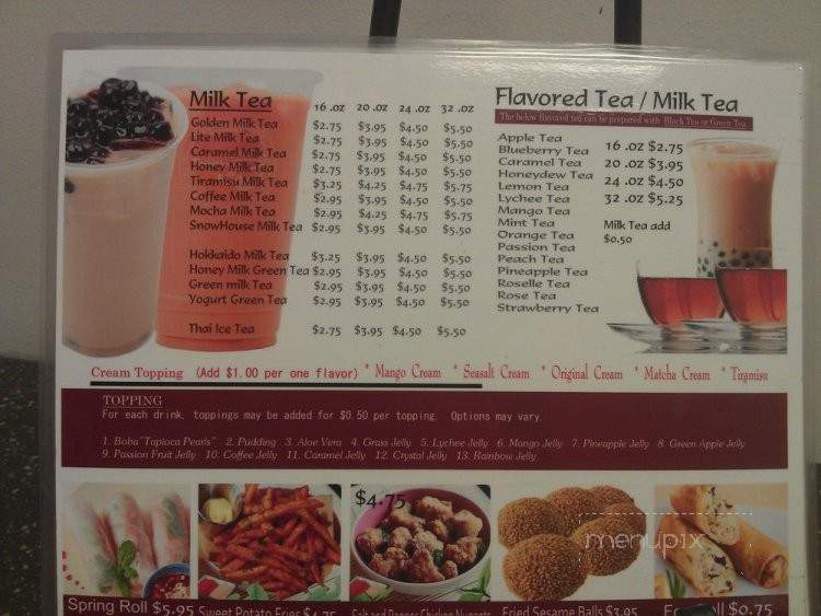 Snow House - Bell, CA menu_pic