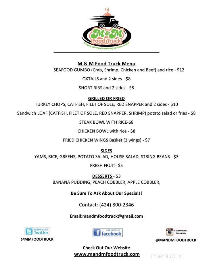 M&M Food Truck - Los Angeles, CA menu_pic
