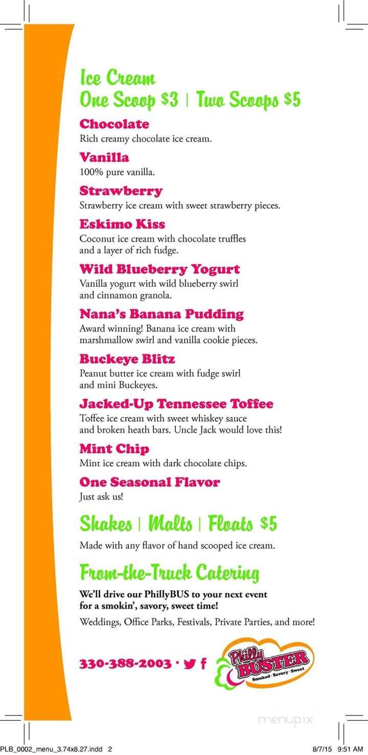 Philly Buster - Reynoldsburg, OH menu_pic
