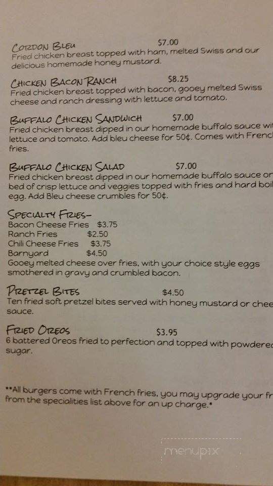 Just Fred's - Youngstown, OH menu_pic