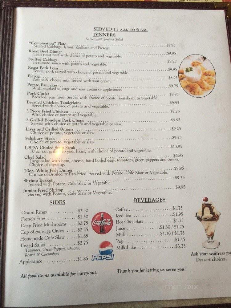 Half Way Restaurant - Southington, OH menu_pic