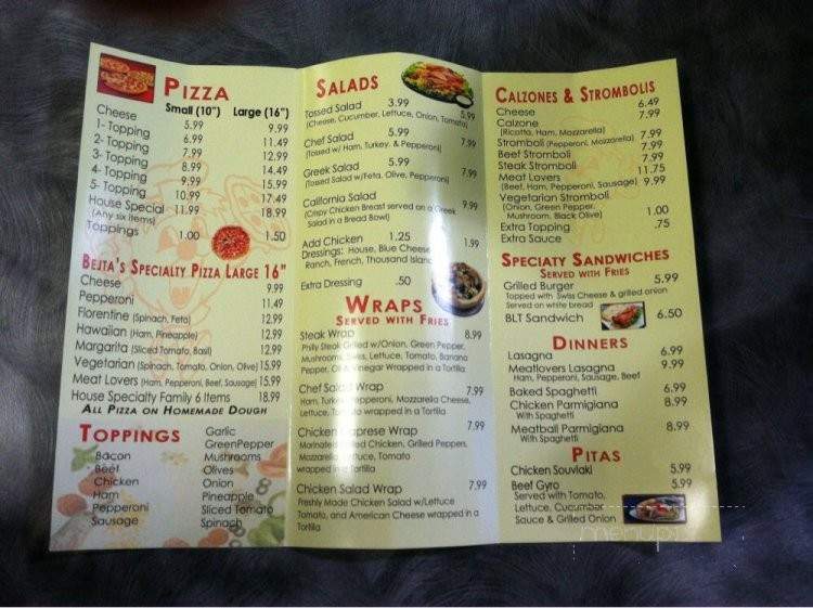Billy's Pizzeria - Burlington, NC menu_pic