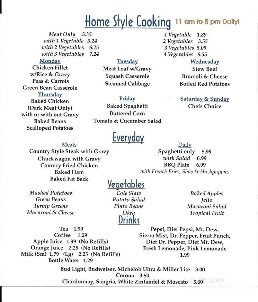 Phoenix Cafe - Mayodan, NC menu_pic