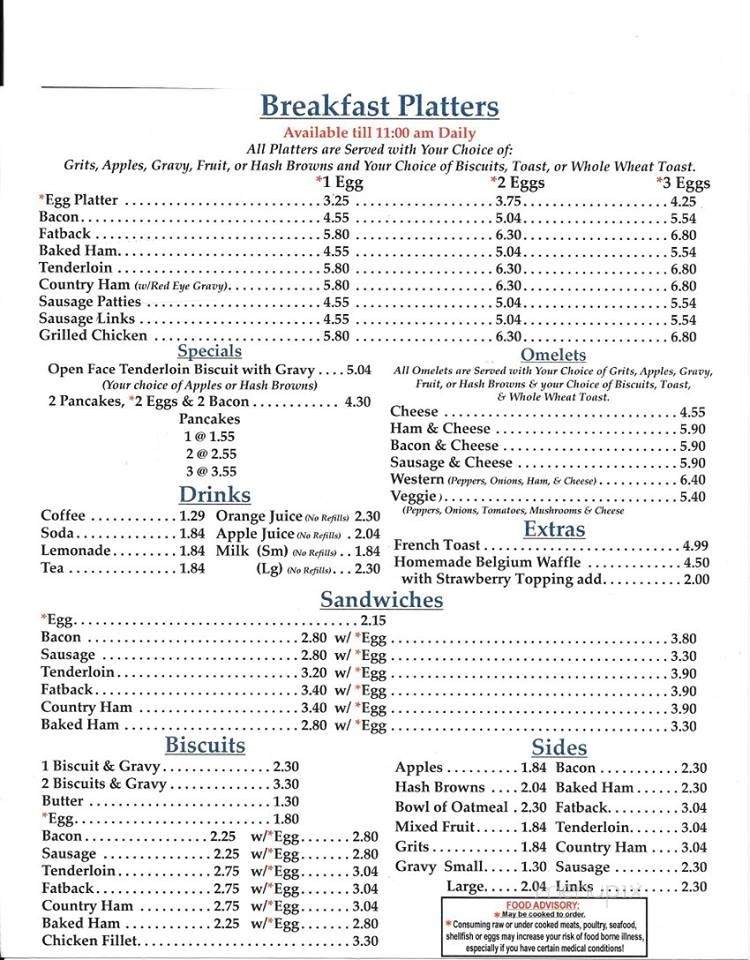 Phoenix Cafe - Mayodan, NC menu_pic