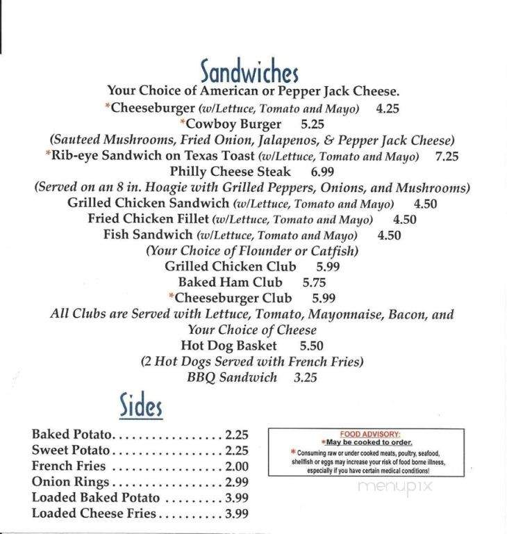 Phoenix Cafe - Mayodan, NC menu_pic