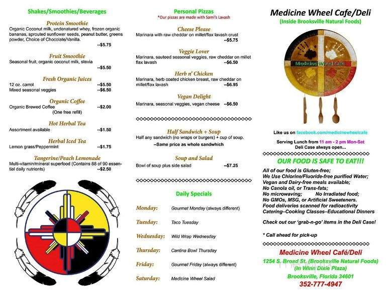 Medicine Wheel Cafe - Brooksville, FL menu_pic