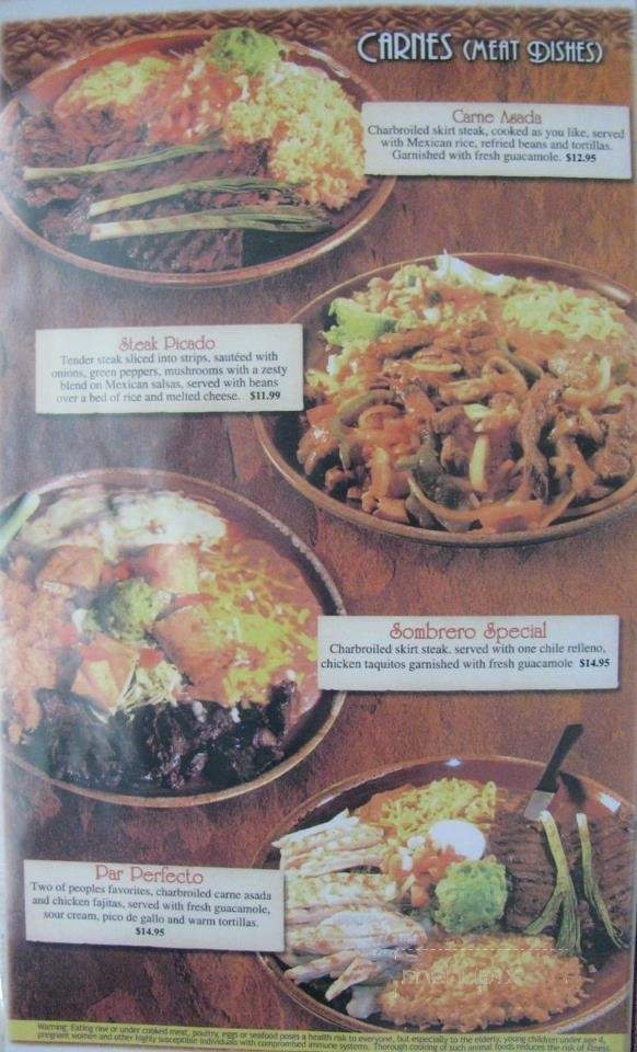 El Sombrero - Belfair, WA menu_pic