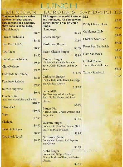 Maria's Place - Cathlamet, WA menu_pic