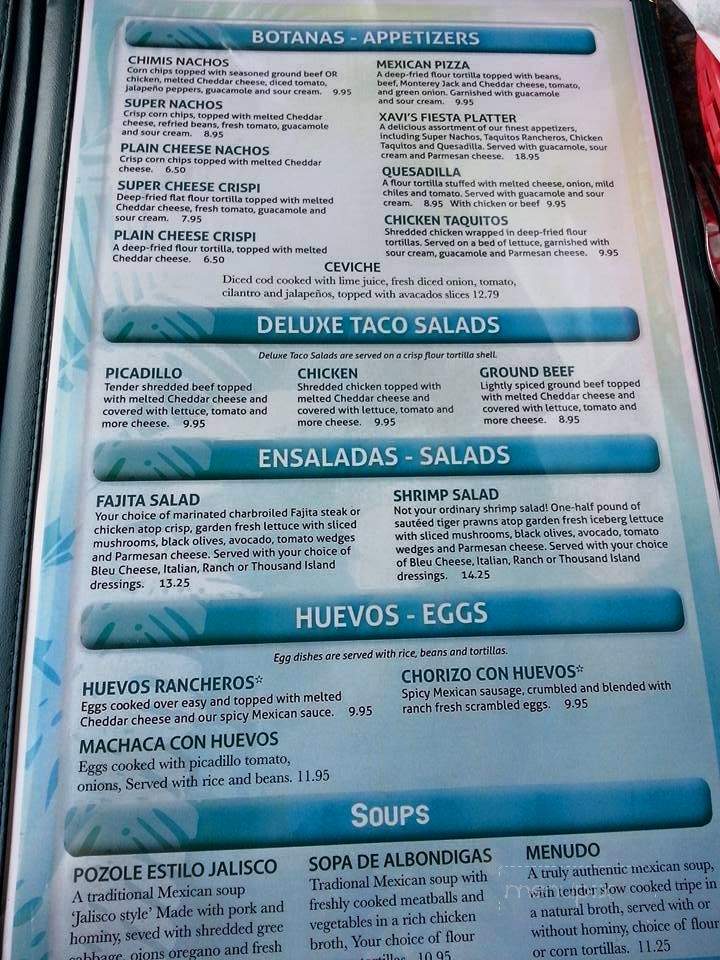 Chimi's Mexican Restaurant - Toledo, WA menu_pic