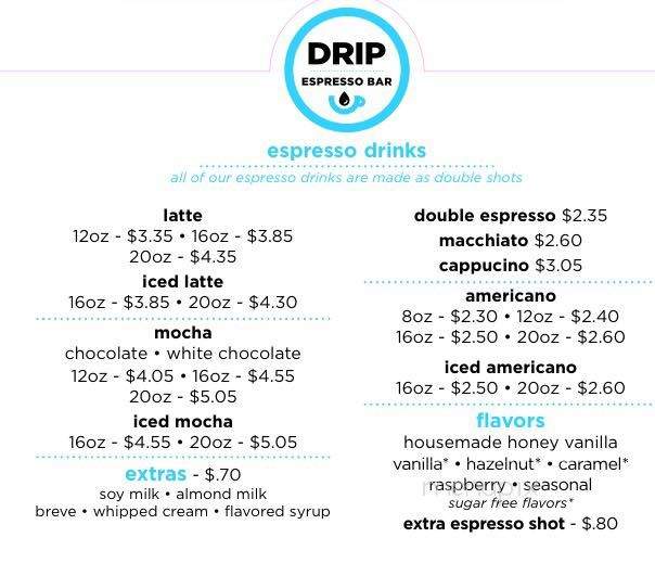 Drip Espresso Bar - Olympia, WA menu_pic